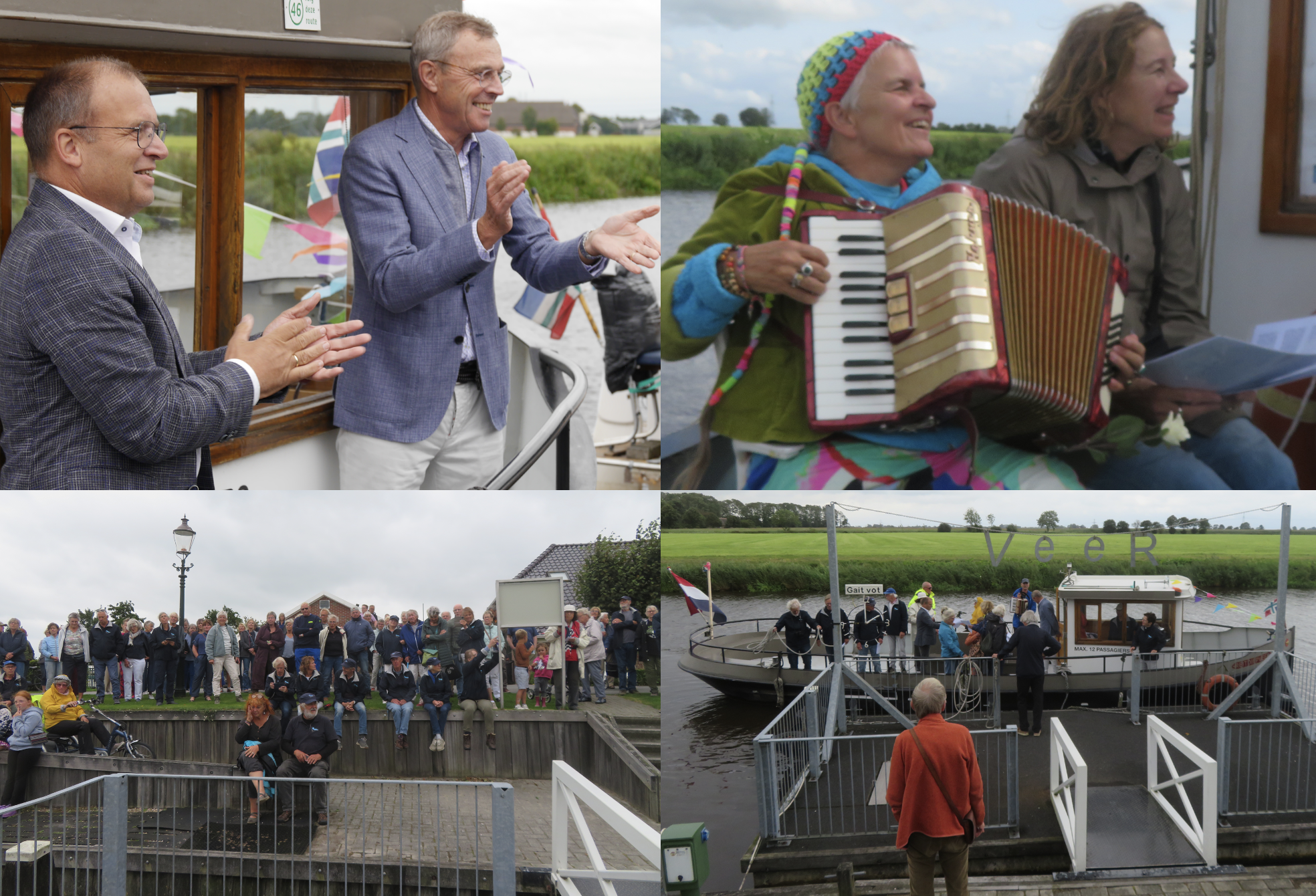 Collage van foto's van de feestelijkheden.