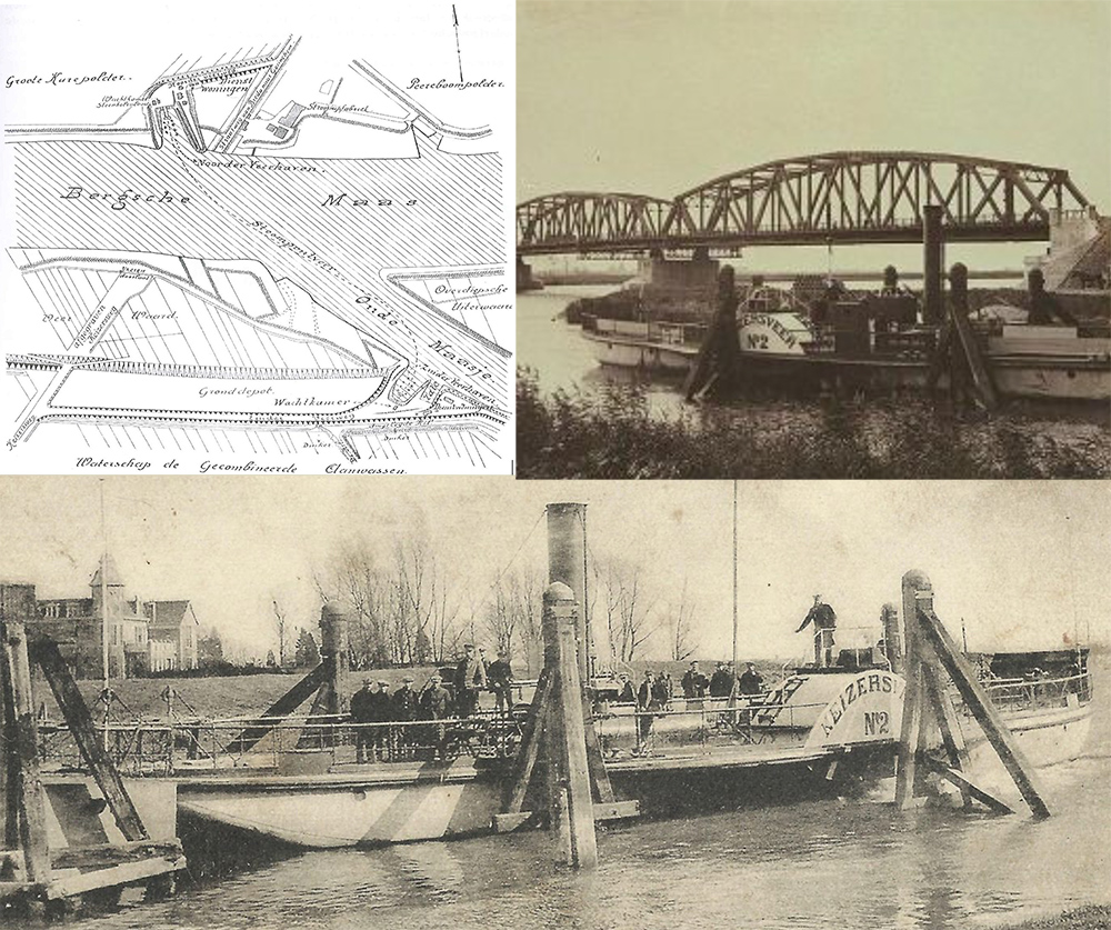 Collage van het veer bij Raamsdonkveer